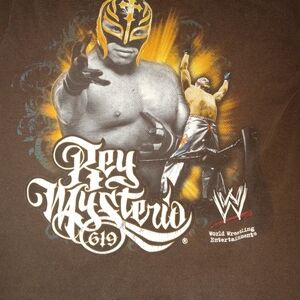 Rey Mysterio kid's wrestling tshirt color black and gold